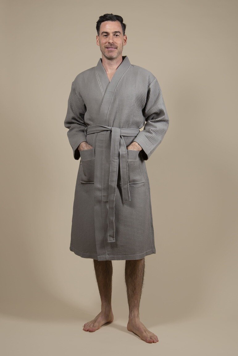 Albornoz Kimono Gris para Hombre