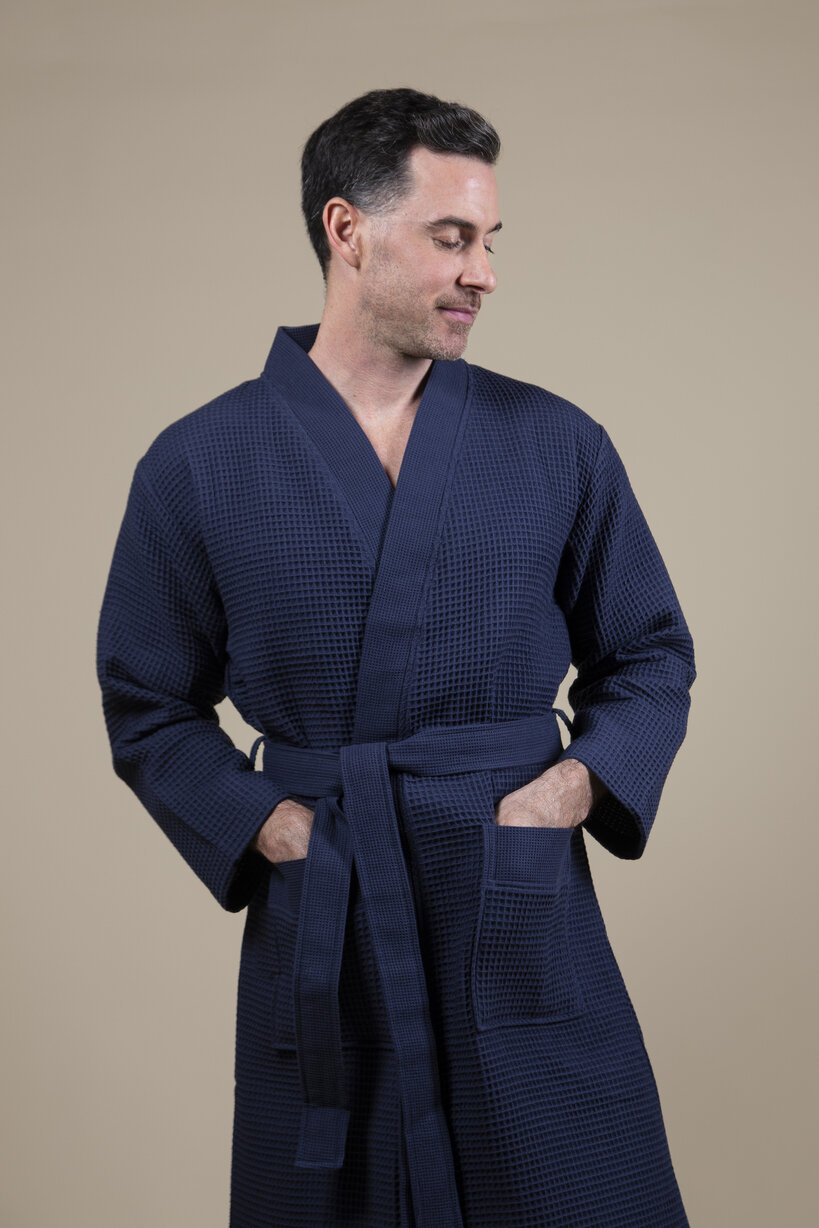 Albornoz Kimono Azul Oscuro para Hombre