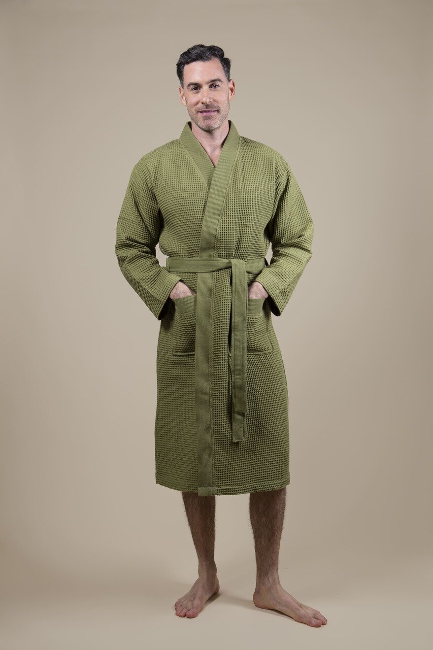 Albornoz Kimono Verde Oliva para Hombre