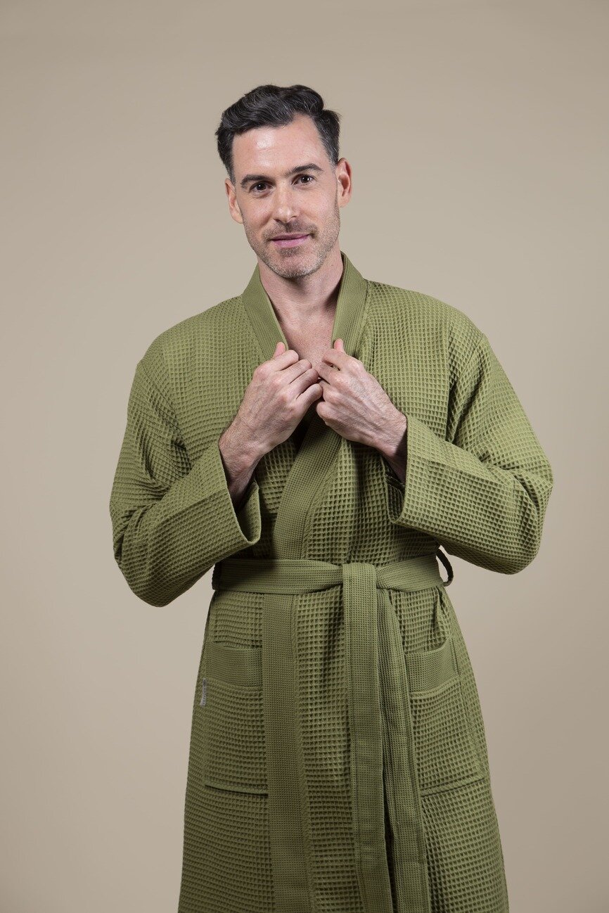 Albornoz Kimono Verde Oliva para Hombre